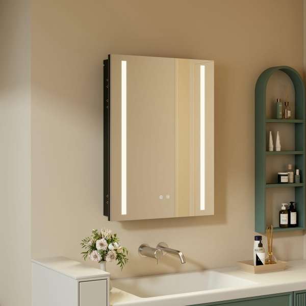 Black LED Bathroom Mirror Cabinet