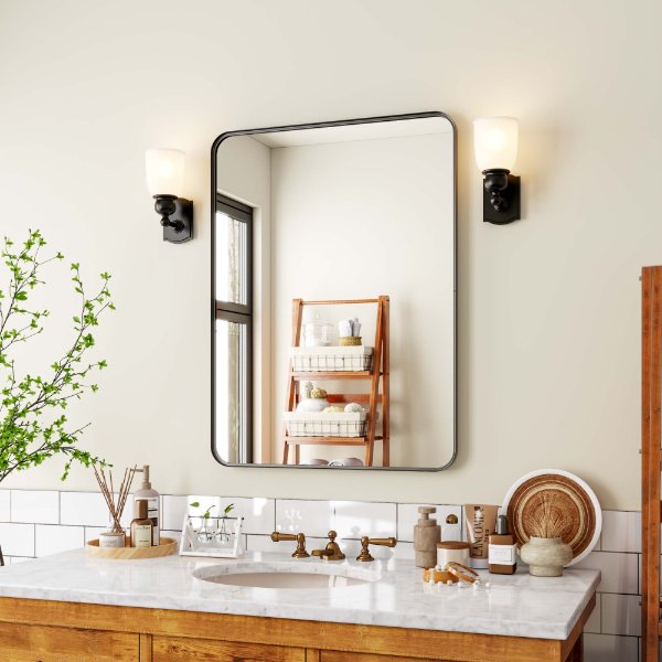 Black Framed Bathroom Mirror